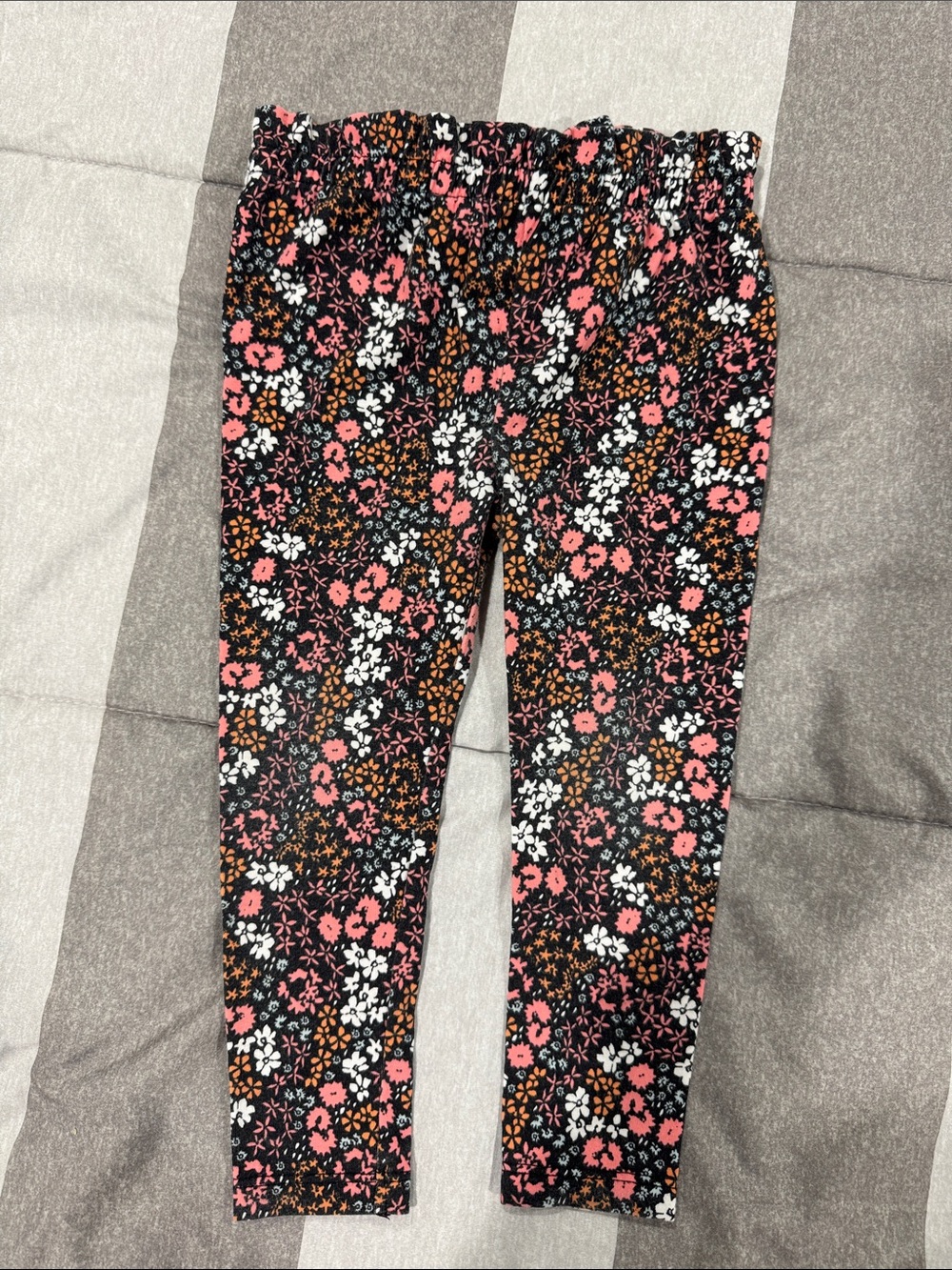 Toddler Girl's Black Floral Leggings